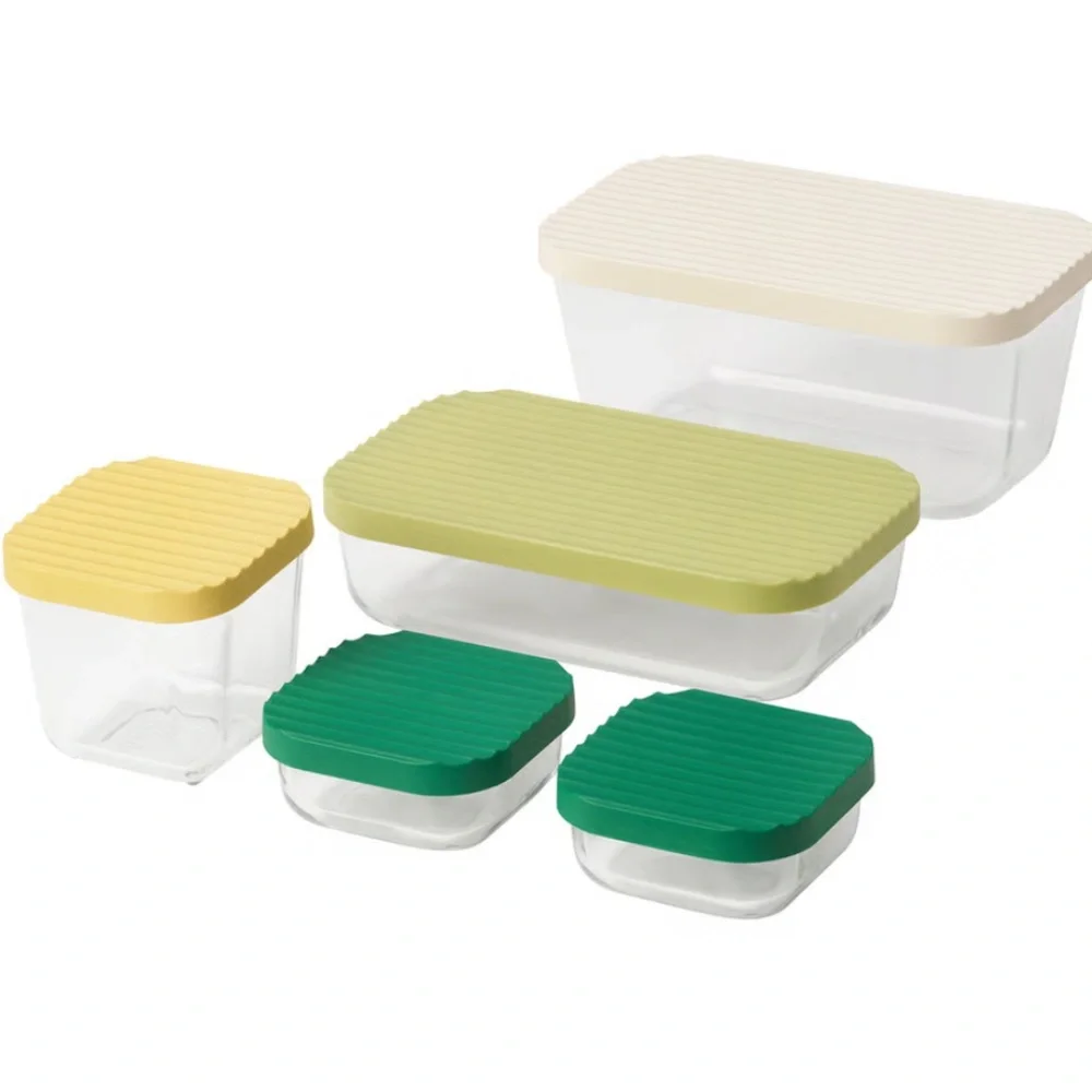 IKEA Food Storage Containers Set of 5 with Lids – Clear Multicolor Reusable